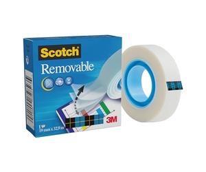Scotch Magic Rotolo di Nastro Adesivo Trasparente e Rimovibile, Confezione Singola da 1 Pezzo, Dimensione Nastro Adesivo 19 mm x 32.9 m, Ottimo per Ufficio e Scuola