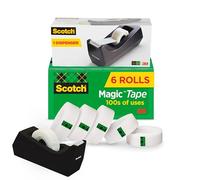 Scotch Magic Tape, 6 rotoli con erogatore, numerose applicazioni, invisibile, progettato per la riparazione, 3/4 x 1000 pollici, in scatola (810K6C38)