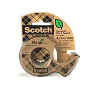 Scotch Nastro Adesivo Invisibile Magic, 1 Rotolo su Dispenser, 19 mm x 20 m | Nastro Multiuso Realizzato con Adesivo al 66 % di Origine Vegetale, Dispenser 100 % Riciclato - Finitura Opaca e Invisibile