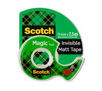 Scotch Nastro adesivo Magic - 1 Rotolo da 19 mm x 7,5 m, Dispenser portatile - N