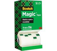 Nastro adesivo Scotch Magic 810 - invisibile - permanente - 19 mm x 33 mt - trasparente - Scotch - Multi Pack 12+2 rotol