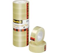 Scotch Nastro Adesivo Trasparente 550-8 Rotoli - 19mm x 33m - Nastro Trasparente Multiuso Ideale per Casa, Ufficio e Scuola