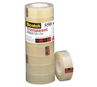 Scotch Nastro Adesivo Trasparente 550-8 Rotoli - 19mm x 33m - Nastro Trasparente Multiuso Ideale per Casa, Ufficio e Scuola