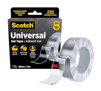 Scotch - Nastro adesivo universale in gel, 30 mm x 3 m, double-face, per applicazioni multiuso e resistenti, nastro di montaggio nano rimovibile, trasparente, resistente all'acqua, portata fino a 9 kg