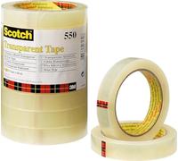 Nastro adesivo Scotch 550 - 19 mm x 66 mt - trasparente - Scotch - torre 8 rotoli