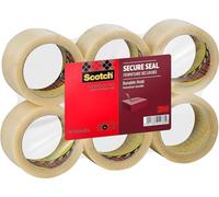 Scotch Nastro da Imballo per Sigillatura Sicura, Trasparente - 50 mm x 66 m, 6 Rotoli/Confezione - Nastro Adesivo di Qualità per Chiudere Scatole, Cartoni e Pacchi