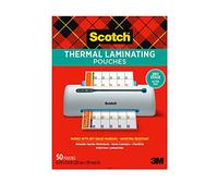 Scotch Sacchetti per plastificazione termica, cancellabili a secco, confezione da 50, 20 x 20 cm, fogli per lettere, finitura professionale trasparente (TP3854-50DE)