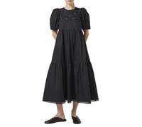 Scotch & Soda Abito Casual da Donna in Cotone Twill Embroidered Midi, Nero, 46