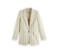 Scotch & Soda Cotton Blend Single Breasted Blazer Casual, Lurex Linen Stripe, XS Donna