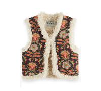 Scotch & Soda Girl Printed Gilet With Faux Fur San Fran Flower Taglia: 4 | Giacche Outlet | kids | Bianco
