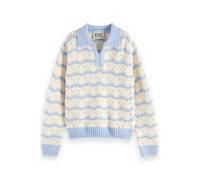 Scotch & Soda Girl Stripe Boxy Pullover With Collar Pacific Blue Taglia: 12 | Maglioni Outlet | kids | Blu