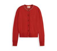 Scotch & Soda Jacquard Trim Crew Neck Cardigan Rustic Coral Taglia: XS | Outlet | Donna | Arancia