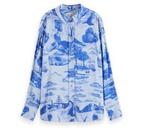 Scotch & Soda Maglietta in Viscosa Stampata, Journey of The Free Mind Blue 7366, 44 Donna