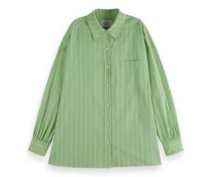 Scotch & Soda Regular-Fit Girlfriend Shirt, Maglietta, Donna, Pistachio/Soft Ice Stripe, 34
