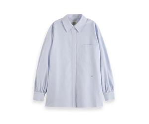 Scotch & Soda Regular-Fit Girlfriend Shirt, Maglietta, Donna, White And Blue Stripe 101, 36