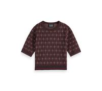 Scotch & Soda Short Sleeve Jacquard Pullover Dark Bordeaux Taglia: L | Outlet | Donna |