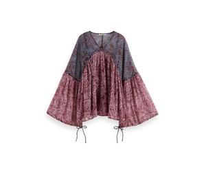 Scotch & Soda Stampa Fil Coupe Top, Blue Mountain Paisley Mix 403, 42
