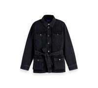 Scotch & Soda Worked Out Black Cargo Denim Jacket With Belt City Buzz Taglia: S | Giacche di jeans Outlet | Donna | Nero