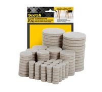 Scotch SurfaceProtection SP845 - Feltro 3M, per proteggere pavimenti in linoleum, rotondi, beige, misure assortite, confezione da 162 pezzi