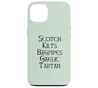 SCOTCH Uccide Bagpipe GAELIC TARTAN Scozia Meme SUL POSTERIORE Custodia per iPhone 13