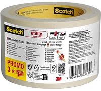 Scotch Utility Nastro di Mascheratura, 30 mm x 50 m, 3 Rotoli/Confezione, Per Pittura e Decorazione Interna, 70% PEFC