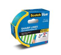 ScotchBlue Nastro di Mascheratura Sharp Lines, Blu, 36 mm x 41 m - Nastro Adesivo per Battiscopa, Porte, Finestre o Vinile, 70% PEFC