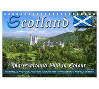 Scotland around 1900 - Calendario da tavolo 2026 DIN A5 orizzontale, con foto restaurate e colorate, calendario mensile CALVENDO