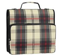 Scotland Buffalo Plaid 3 Anelli 3,8 cm Raccoglitore Organizer con Tracolla Facile da Trasportare Raccoglitori Scuola Organizzatore per Scuola/Ufficio Paquete de Gestión de documentos