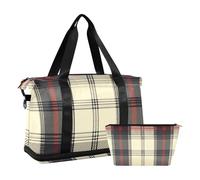 Scotland Buffalo Plaid Oversize Travel Duffel Bag Large Carry On Bag con Toiletry Bag per Yoga Set da 2 Pezzi, Scozia Buffalo Plaid, 1 size