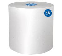 Scott® Asciugamani di carta Pro Hard Roll (43959) per dispenser Scott® Pro (solo nucleo blu), tasche assorbenti, bianco, rotolo da 900, 6 rotoli bianchi/custodia, 5.400 '/custodia