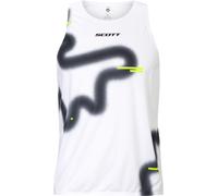 Scott - Canottiera da running leggera, traspirante ed elasticizzata - RC Run Tank M White Black per Uomo in Poliestere Riciclato - Taglia L - Bianco