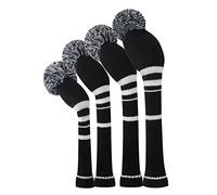 Scott Edward Set di 4 copritesta da golf in legno lavorato a maglia Fit Driver (460CC) Fairway Hybrid/UT Morbida e ben fatta Mantieni i club puliti