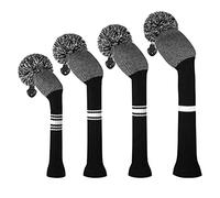 Scott Edward Set di 4 copritesta da golf in legno lavorato a maglia Fit Driver (460CC) Fairway Hybrid/UT Morbida e ben fatta Mantieni i club puliti