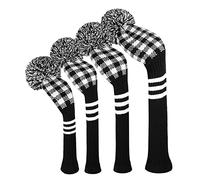 Scott Edward Set di 4 copritesta da Golf in Legno Lavorato a Maglia Fit Driver (460CC) Fairway Hybrid/UT Morbida e Ben Fatta Mantieni i Club puliti