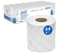 Scott Essential Rotolo di carta igienica standard 8519-64 rotoli x 350 strappi a 2 veli, colore bianco (22.400 strappi)