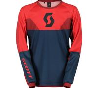 Scott Evo Track Maglia Motocross Bambini, Blu scuro/rosso neon, Taglia M