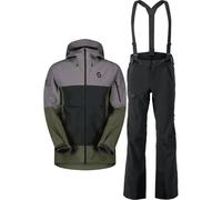Scott Explorair 3L, set giacca e pantaloni shell, uomo, grigio/nero