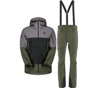 Scott Explorair 3L, set giacca/pantalone shell, uomo, grigio/verde scuro