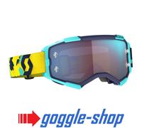 Scott Fury Motocross MX Occhiali Blu/Verde Blu/Giallo - Cromo Blu Lente a