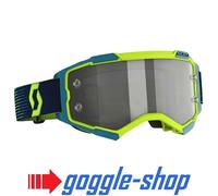 Scott Fury Motocross MX Occhiali Neon Giallo Blu- Luce Sensibile Lente