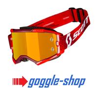 Scott Fury Motocross MX Occhiali Rosso- Arancio Cromo Lente a Specchio