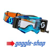 Scott Fury Wfs Roll-Off Goggles Motocross Mx Enduro - Royal Blue / Orange
