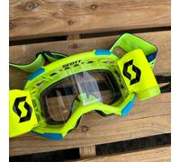 Scott Fury Wfs Roll-Off Motocross Mx Enduro Goggles - Giallo / Blu