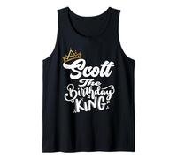 Scott, maglietta da uomo con scritta "The Birthday King" e scritta "Happy Birthday" Canotta