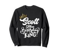 Scott, maglietta da uomo con scritta "The Birthday King" e scritta "Happy Birthday" Felpa