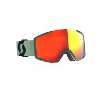 Scott - Maschera da sci - Shield Soft Green / Black / Enhancer Red Chrome - Verde