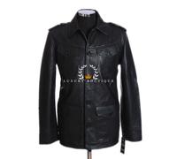 Scott Nero Uomo Nuovo Smart Designer Moda Vera pelle D'Agnello Giacca Camicia