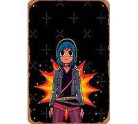 Scott Pilgrim - Ramona Flowers (Scott Pilgrim vs The World), stampa in metallo, stile retrò, decorazione per la casa, stile vintage, 30,5 x 20,3 cm