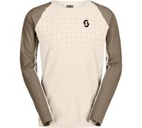 Scott - T-shirt MTB stretch, traspirante e resistente - Trail Vertic Pro LS Tee M Cotton White Toast Beige per Uomo - Taglia M - Bianco