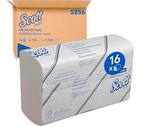 Scott Slimfold Asciugamani Intercalati 5856 1 Velo, Compatti, Assorbenti e Resistenti, Tecnologia Airflex, Compatibili con Dispenser Aquarius U7024, 16 Confezioni x 110 Fogli (1.760 Totali)